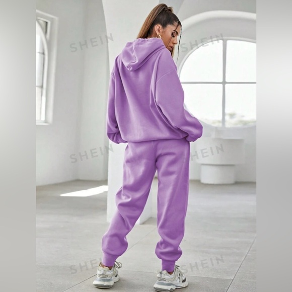 SHEIN Drop Shoulder Hoodie & Sweats Set - Picture 7 of 7